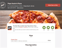 Tablet Screenshot of papasantospizza.com